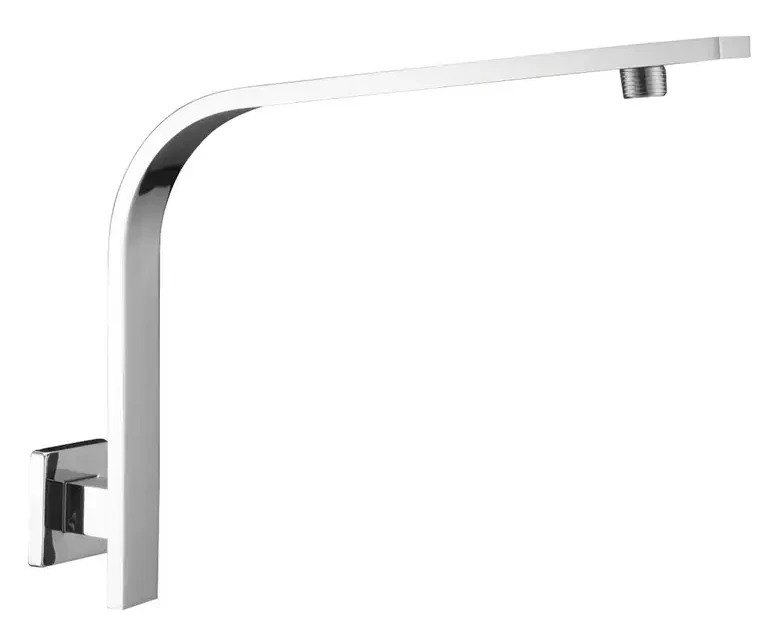 Aquaperla Square Chrome Gooseneck Wall Shower Arm