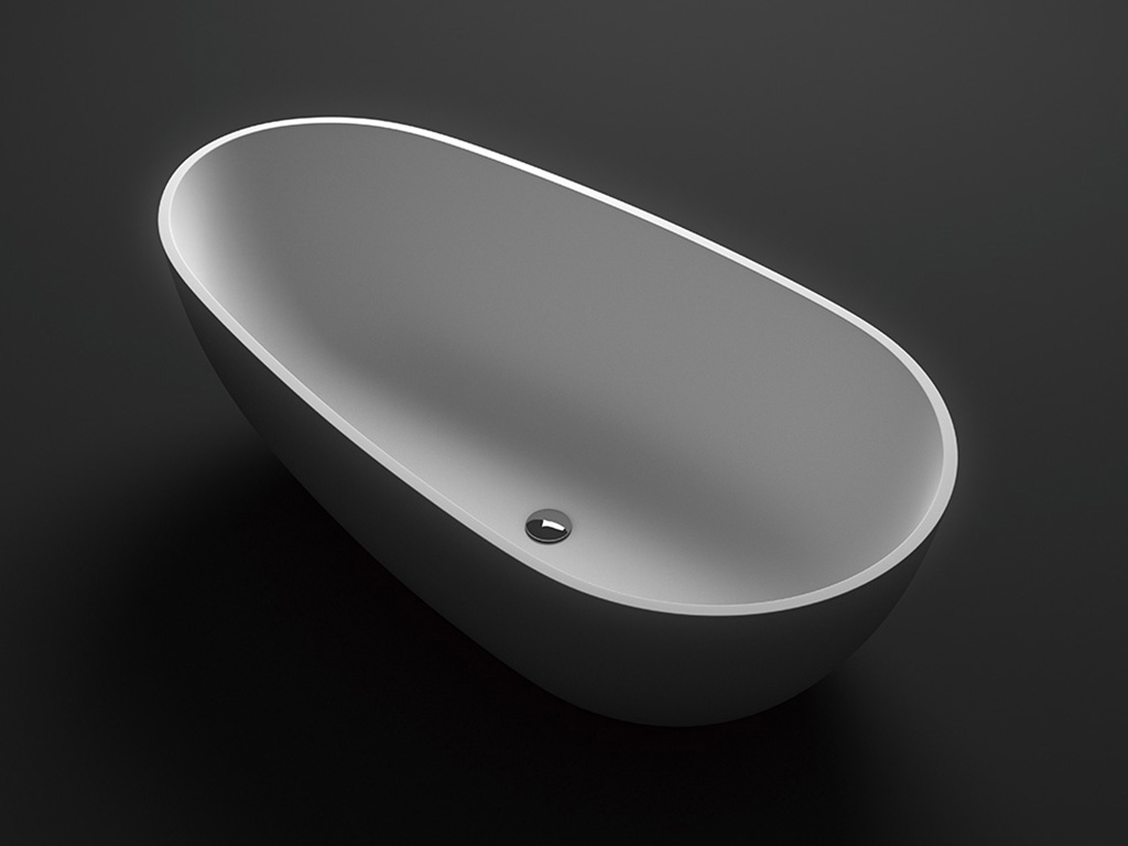 Stella Egg Shaped 1700mm Matte White Free Standing Bath Tub Bathroom
