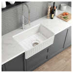Ovia 835x459x254mm Fine Fireclay Butler Sink Single Bowl Farmhouse Kitchen Sink