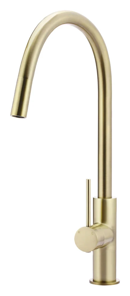 Meir Round Piccola Pull Out Kitchen Mixer Tap Tiger Bronze Gold