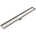 Nero TILE INSERT V CHANNEL FLOOR GRATE 89MM OUTLET Brushed Nickel