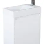 450x250x530mm Wall Hung White Bathroom Polyurethane PVC Vanity with Poly Top Left Hand Hinge