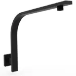 Aquaperla Square Aqua Black Gooseneck Wall Shower Arm