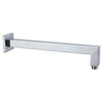 Aquaperla Square Chrome Brass Wall Mounted Shower Arm 400mm