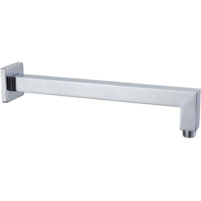 Aquaperla Square Chrome Brass Wall Mounted Shower Arm 400mm