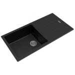 1000*500*200mm Metallic black granite stone kitchen sink with rainboard Top/Undermount