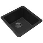 422x422x203mm Black Granite Quartz Stone Kitchen/Laundry Sink Single Bowl Top/Under Mount