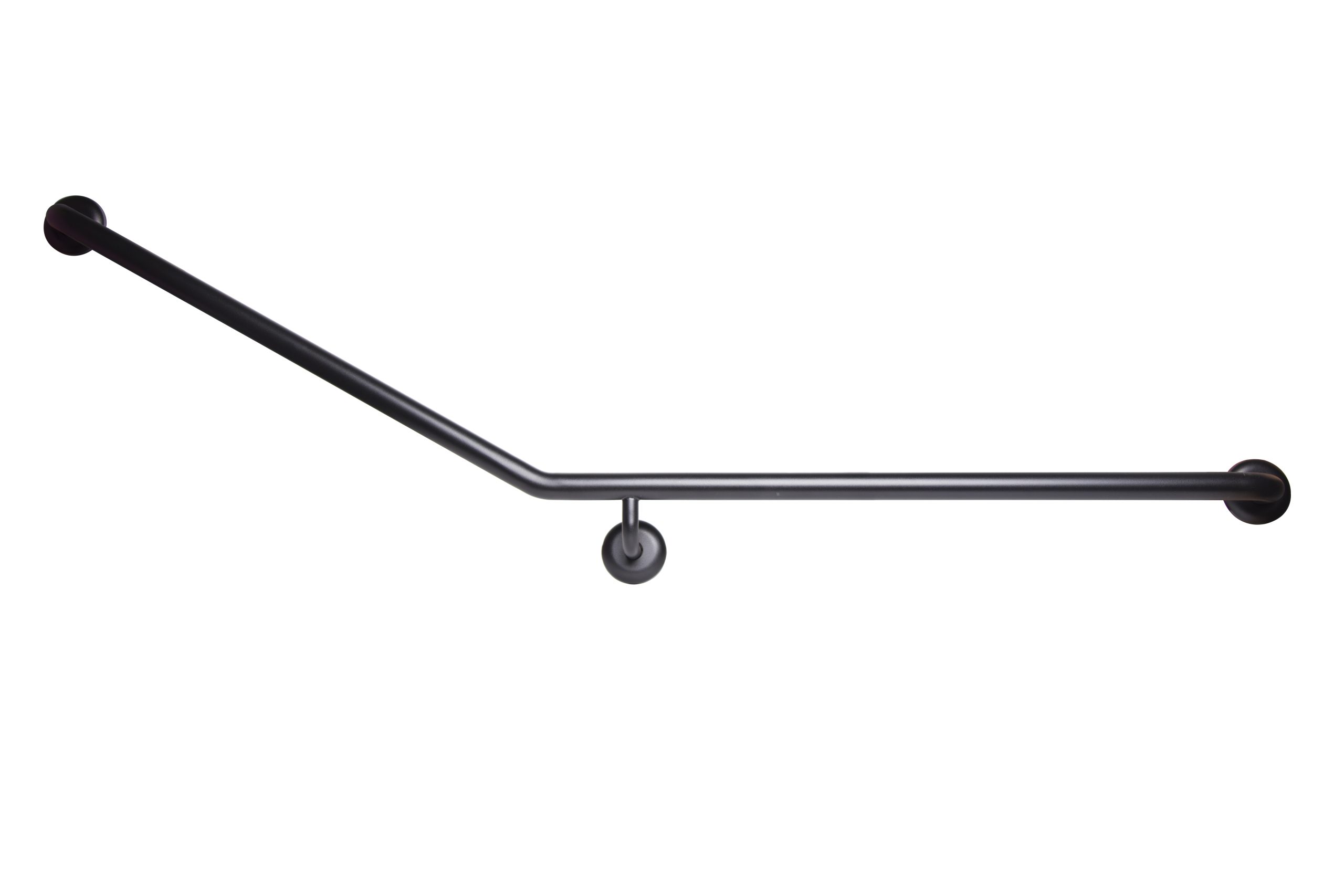 Matte Black Disabled Grab Rail 30° Flush Mount Side Wall Right Hand
