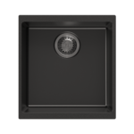 430 x 460 x 200mm Carysil Black Single Bowl Granite Kitchen/Laundry Sink Top/Flush/Under Mount