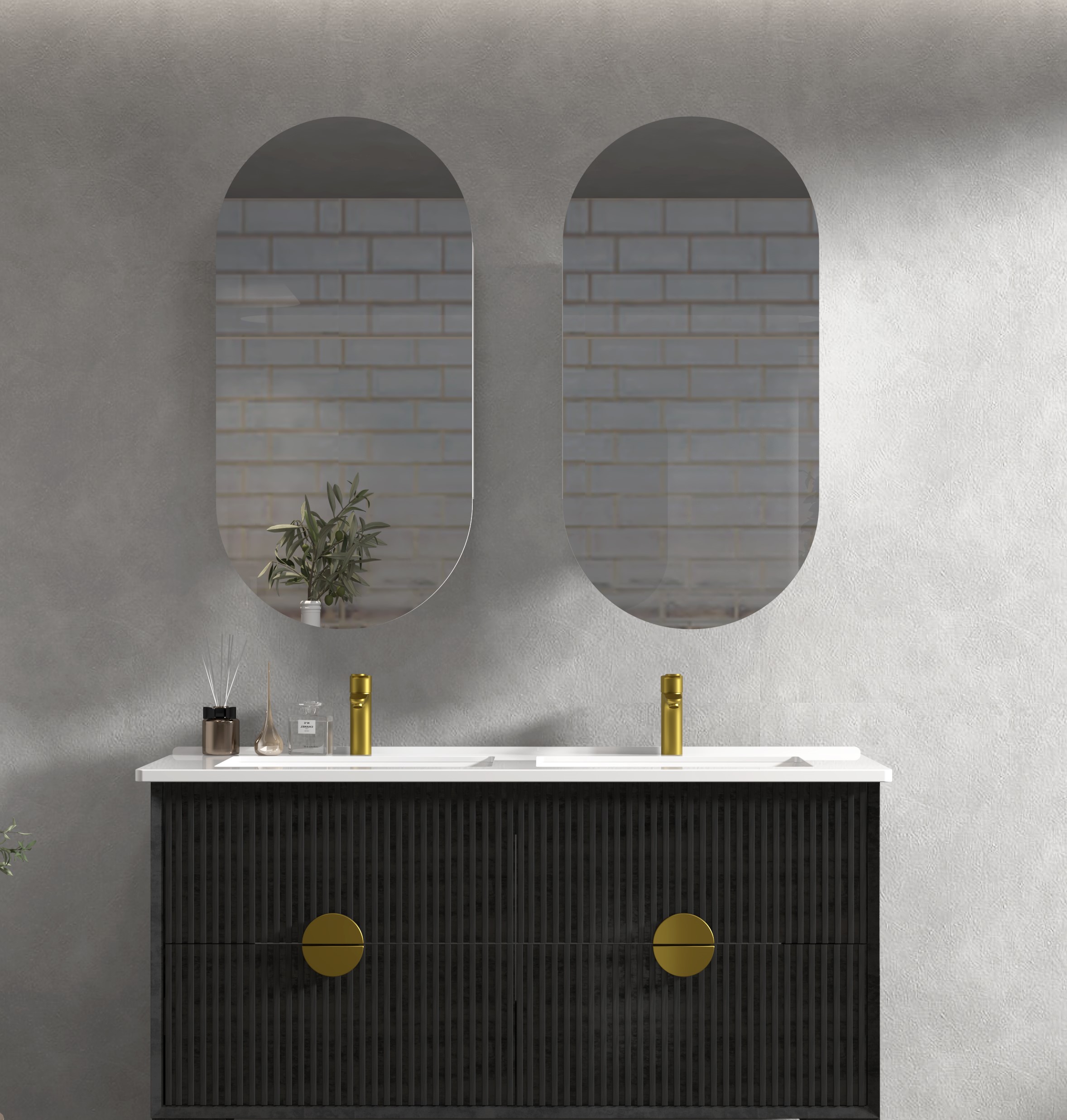 1200mm Marlowe Wall Hung Matte Black Cabinet Only
