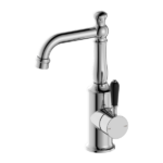 York Basin Mixer With Black Porcelain Lever Chrome