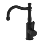 York Basin Mixer Hook Spout With Metal Lever Matte Black