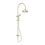 York Federation Twin Shower With Metal Hand Shower Aged Brass