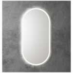 Aulic Beau Monde Brushed Nickel Touchless Oval LED Mirror - Three Dimmable Colours
