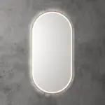 Aulic Beau Brushed Bronze Touchless Oval LED Mirror - Three Dimmable Colours