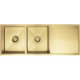 Meir-Lavello-Kitchen-Sink---Double-Bowl-with-Drainboard-1160mm-x-440mm---Brushed-Bronze-Gold_01