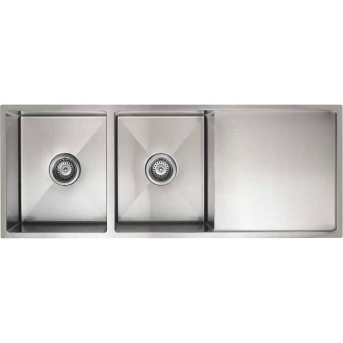 Meir-Lavello-Kitchen-Sink---Double-Bowl-with-Drainboard-1160mm-x-440mm---Brushed-Nickel_01