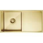 Meir Lavello Kitchen Sink - Single Bowl & Drainboard 840 x 440 - Brushed Bronze Gold