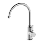 Nero York Kitchen Mixer Goosneck Spout With White Porcelain Lever Chrome