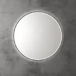 Aulic Windsor Matte Black Touchless Round 900 LED Mirror - Three Dimmable Colours