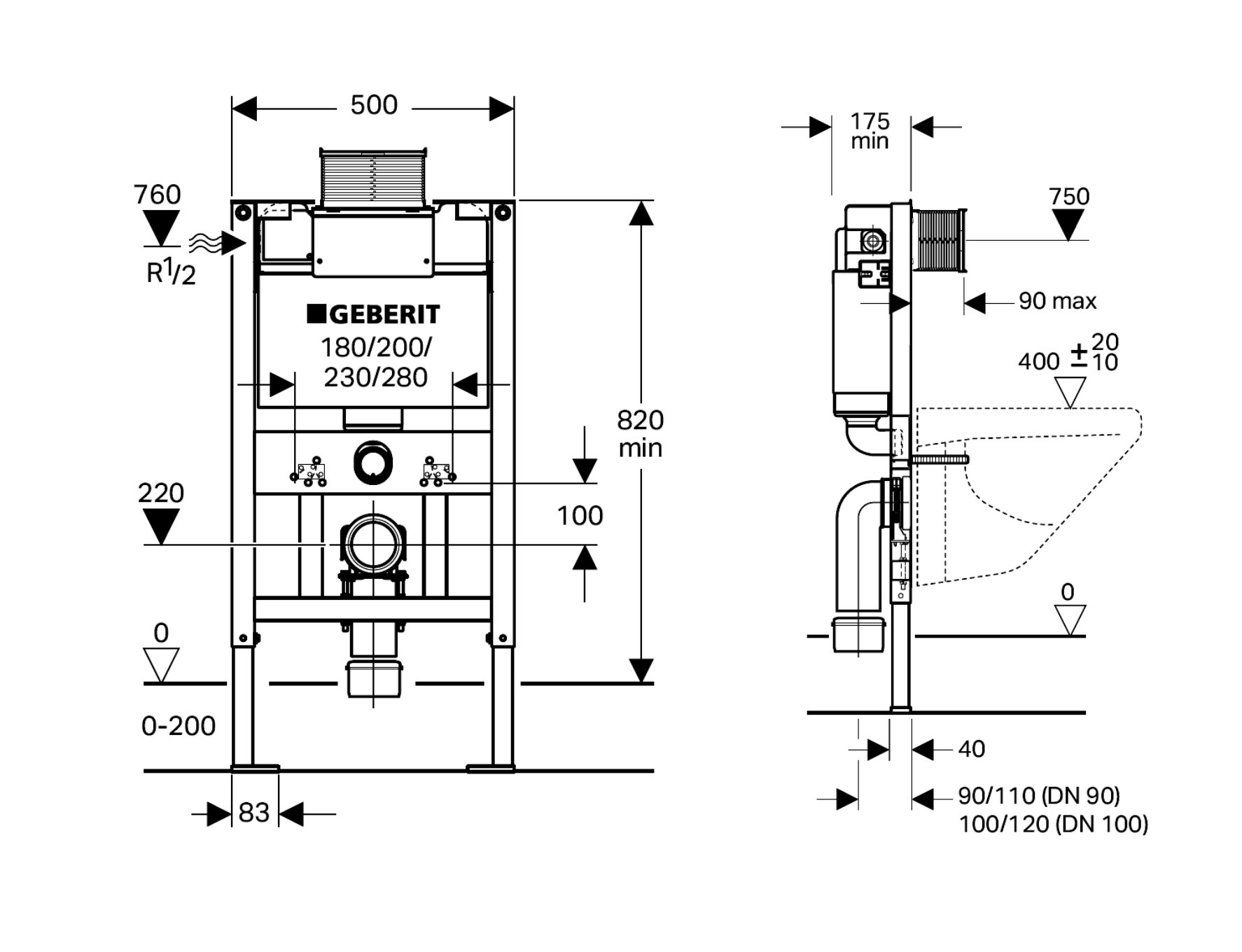 lærebog Hvad er der galt Ubarmhjertig Geberit Kappa Wall Hung Duofix Under-Counter Cistern & Frame - Bathroom  Sales Direct Pty Ltd