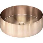 Meir Round Stainless Steel Bathroom Basin 380mm x 110mm PVD Champagne
