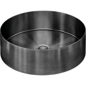 Meir Round Stainless Steel Bathroom Basin 380mm x 110mm PVD Shadow