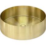 Meir Round Stainless Steel Bathroom Basin 380mm x 110mm PVD Tiger Bronze