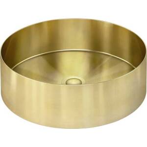 Meir Round Stainless Steel Bathroom Basin 380mm x 110mm PVD Tiger Bronze