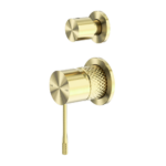 Nero Opal Shower Mixer with Divertor Separate Plate Brushed Gold
