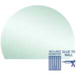 Thermogroup 1500x1100x5mm D-Shaped Polished Edge Mirror with Demister (Glue to Wall)