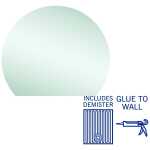 Thermogroup 900x750x5mm D-Shaped Polished Edge Mirror with Demister (Glue to Wall)
