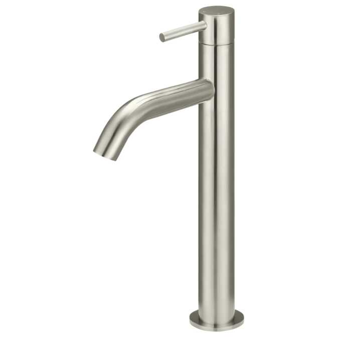 Meir Piccola Tall Basin Mixer with 130mm PVD Brushed Nickel Bathroom Sales Direct Pty Ltd