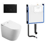 Lafeme Crawford Wall Faced Rimless Smart Toilet Matte Black Flush Plate