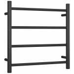 SR25MB Matt Black Round Ladder Heated Towel Rail