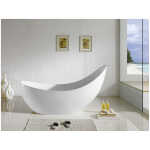 1680*770*1000mm Posh Oval Bathtub Freestanding Acrylic White Bath tub NO OVERFLOW