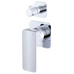 Fienza Tono Wall Diverter Mixer Small Square Plates Chrome