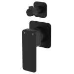 Fienza Tono Wall Diverter Mixer Small Square Plates Matte Black
