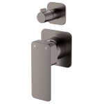 Fienza Tono Wall Diverter Mixer Small Square Plates Gun Metal