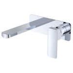Fienza Tono Basin/Bath Wall Mixer Set Large Square Plate 160mm Outlet Chrome
