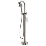 Fienza Tono Floor Mounted Bath Mixer With Hand Shower Brushed Nickel