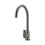 Meir Round Gooseneck Kitchen Mixer Tap with Paddle Handle Shadow