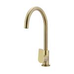 Meir Round Gooseneck Kitchen Mixer Tap with Paddle Handle Tiger Bronze