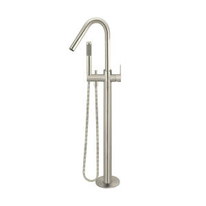 Meir Round Paddle Freestanding Bath Spout and Hand Shower Brushed Nickel