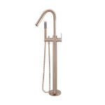 Meir Round Paddle Freestanding Bath Spout and Hand Shower Champagne