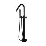 Meir Round Paddle Freestanding Bath Spout and Hand Shower Matte Black