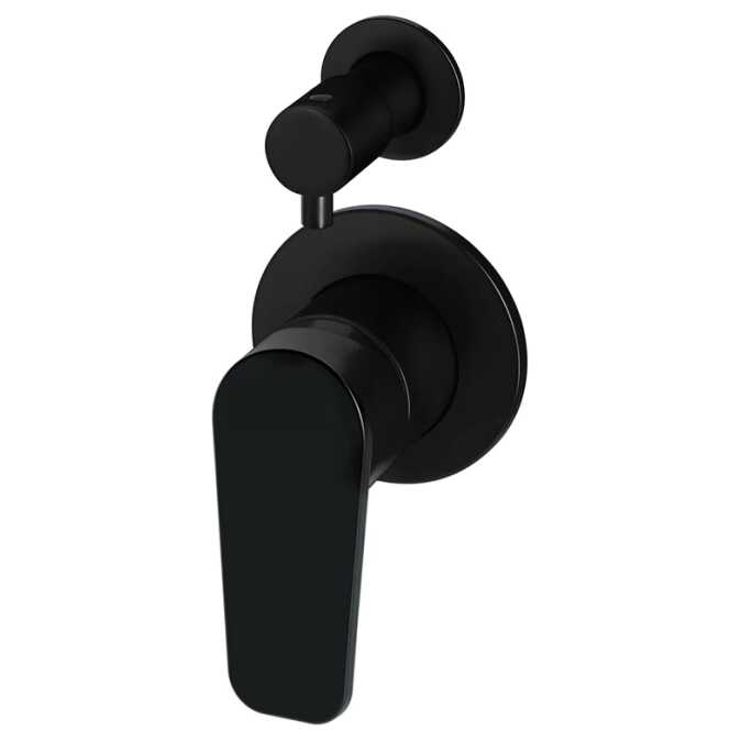 Meir Round Paddle Diverter Mixer Matte Black Bathroom Sales Direct