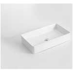 Ovia Fluted Rectangle Gloss White Ceramic Basin