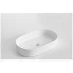 Ovia Fluted Pill Oval Rounded Matte White Ceramic Basin