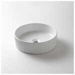 Ovia Alexis Fluted Groove 400mm Gloss White Basin
